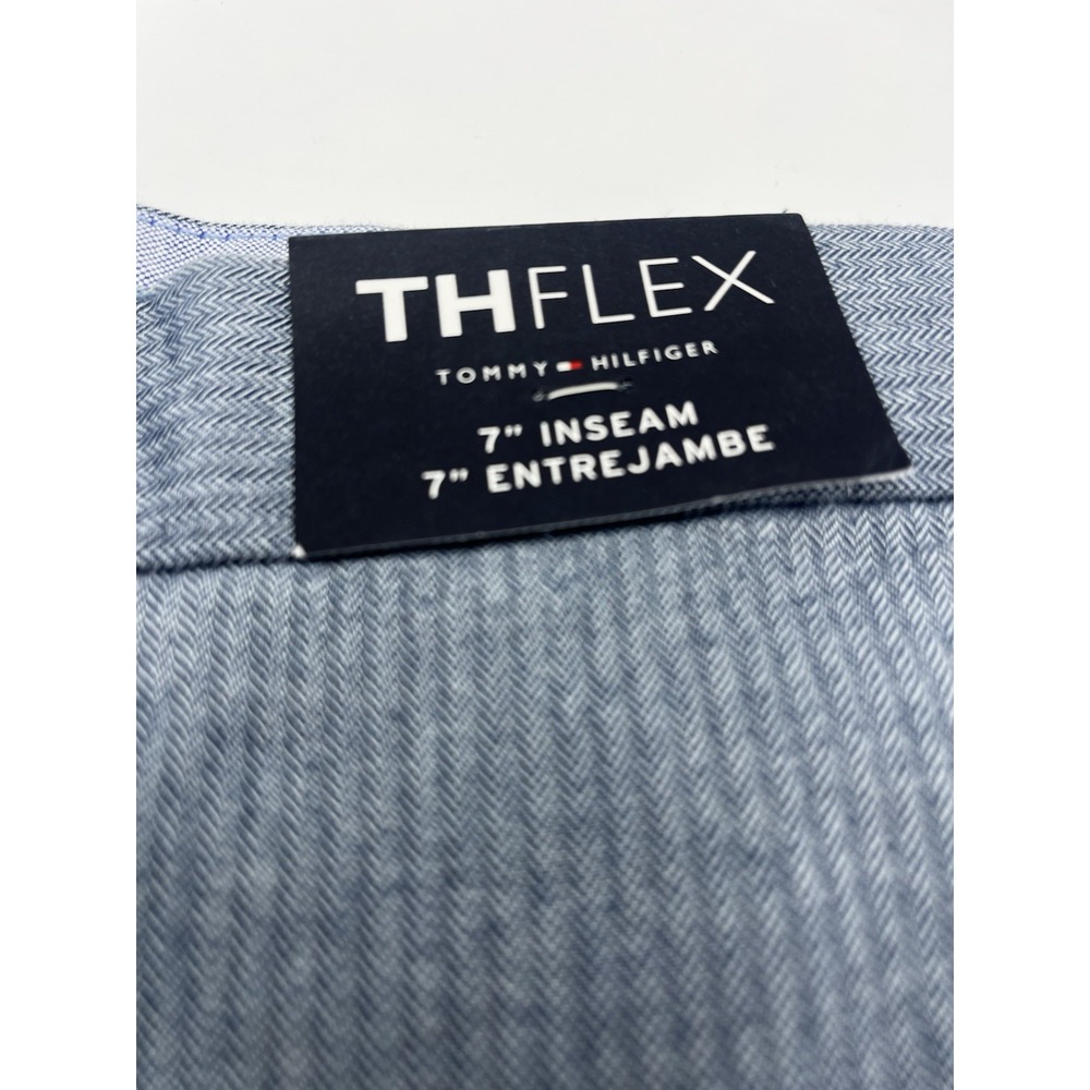 Tommy Hilfiger TH Flex Shorts Mens Size 38 Blue Herringbone 7" Inseam Stretch - Picture 3 of 4
